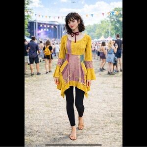 IPNG Boutique Dress S/M | Anthropologie Free People Style Boho Art Dress